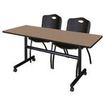Regency Kobe Flip - Top Training Table & 2 M Stack Chairs Set 60