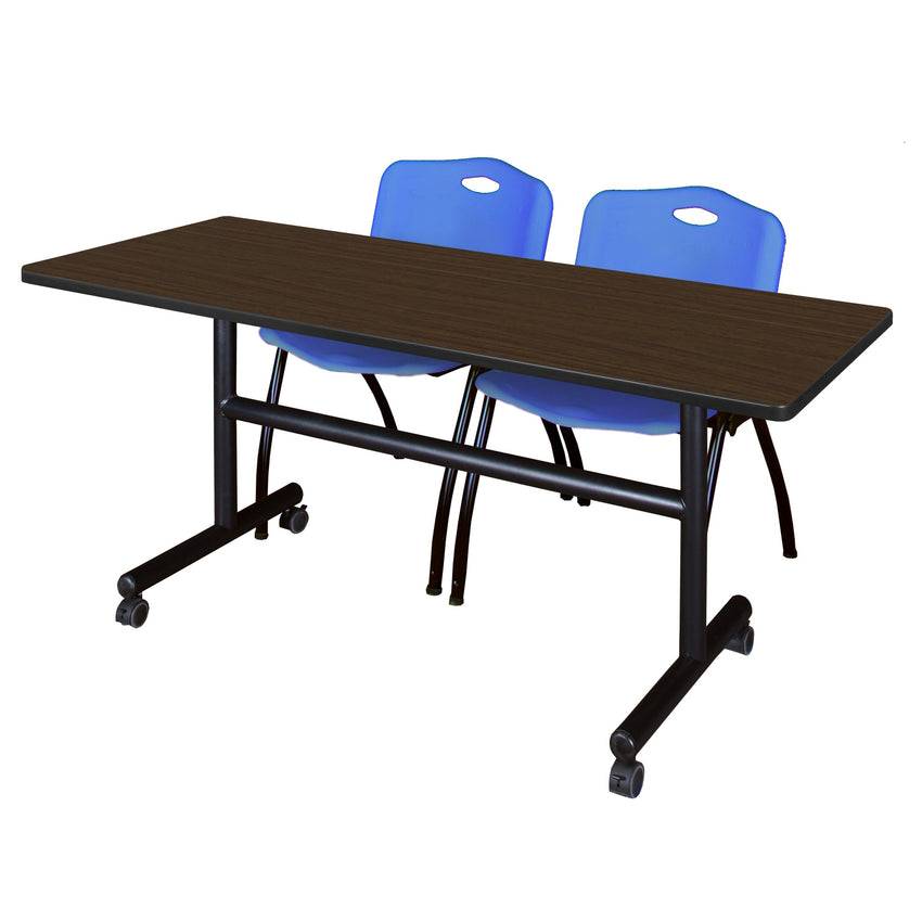 Regency Kobe Flip - Top Training Table & 2 M Stack Chairs Set 60"W x 30"D x 29"H (REG - MKFT6030 - 2M) - SchoolOutlet