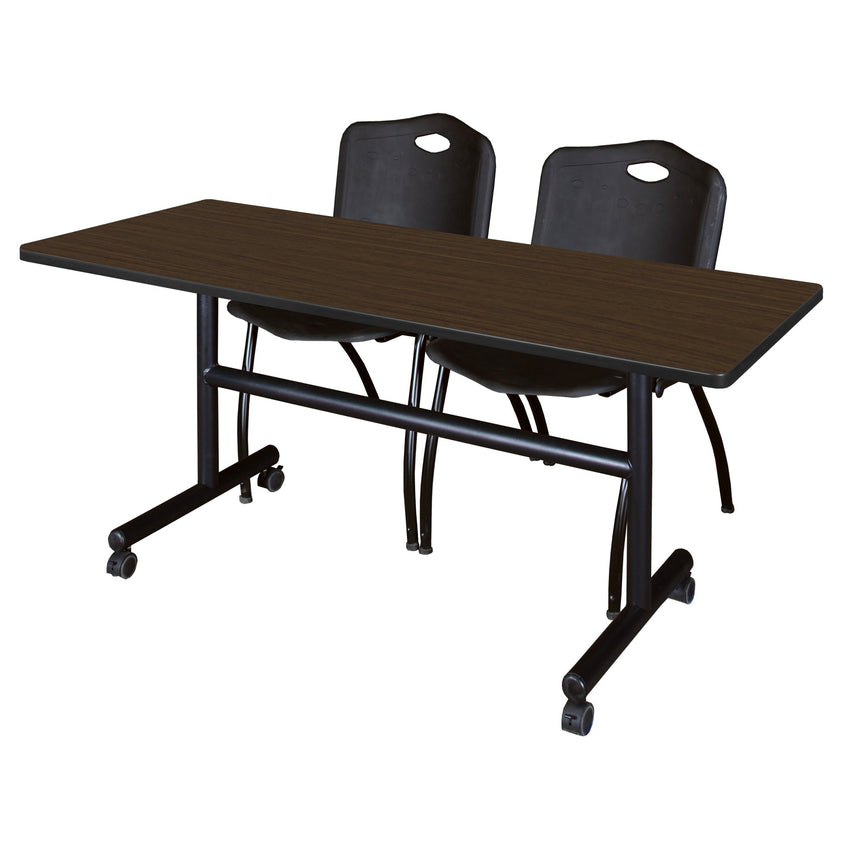 Regency Kobe Flip - Top Training Table & 2 M Stack Chairs Set 60"W x 30"D x 29"H (REG - MKFT6030 - 2M) - SchoolOutlet