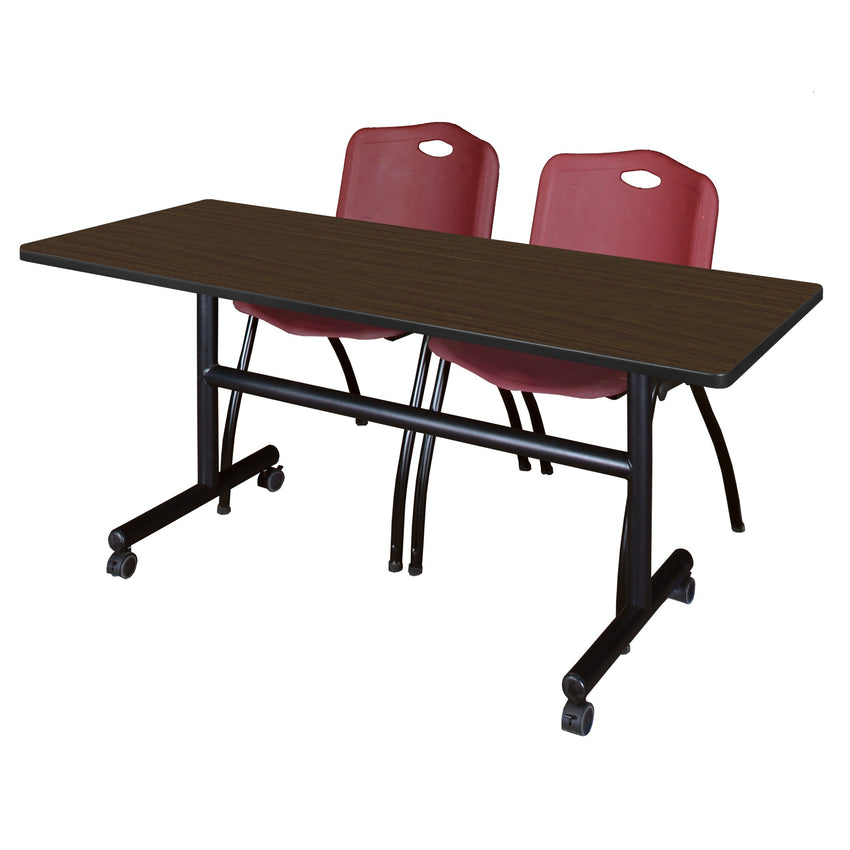 Regency Kobe Flip - Top Training Table & 2 M Stack Chairs Set 60"W x 30"D x 29"H (REG - MKFT6030 - 2M) - SchoolOutlet