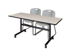 Regency Kobe Flip - Top Training Table & 2 Zeng Stack Chairs 60