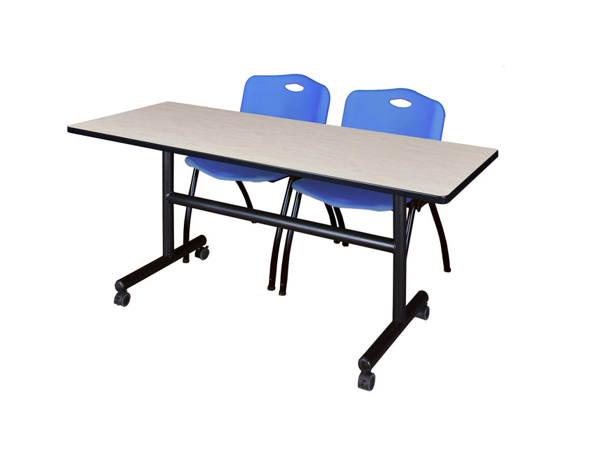 Regency Kobe Flip - Top Training Table & 2 M Stack Chairs Set 60"W x 30"D x 29"H (REG - MKFT6030 - 2M) - SchoolOutlet