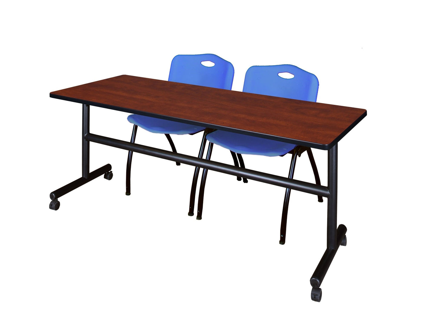 Regency Kobe Flip - Top Training Table & 2 M Stack Chairs Set 72"W x 24"D x 29"H (REG - MKFT7224 - 2M) - SchoolOutlet