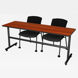 Regency Kobe Flip-Top Training Table & 2 Knight Mesh Chairs 72"W x 24"D x 29"H (REG-MKFT7224-KNM)
