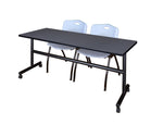 Regency Kobe Flip - Top Training Table & 2 M Stack Chairs Set 72