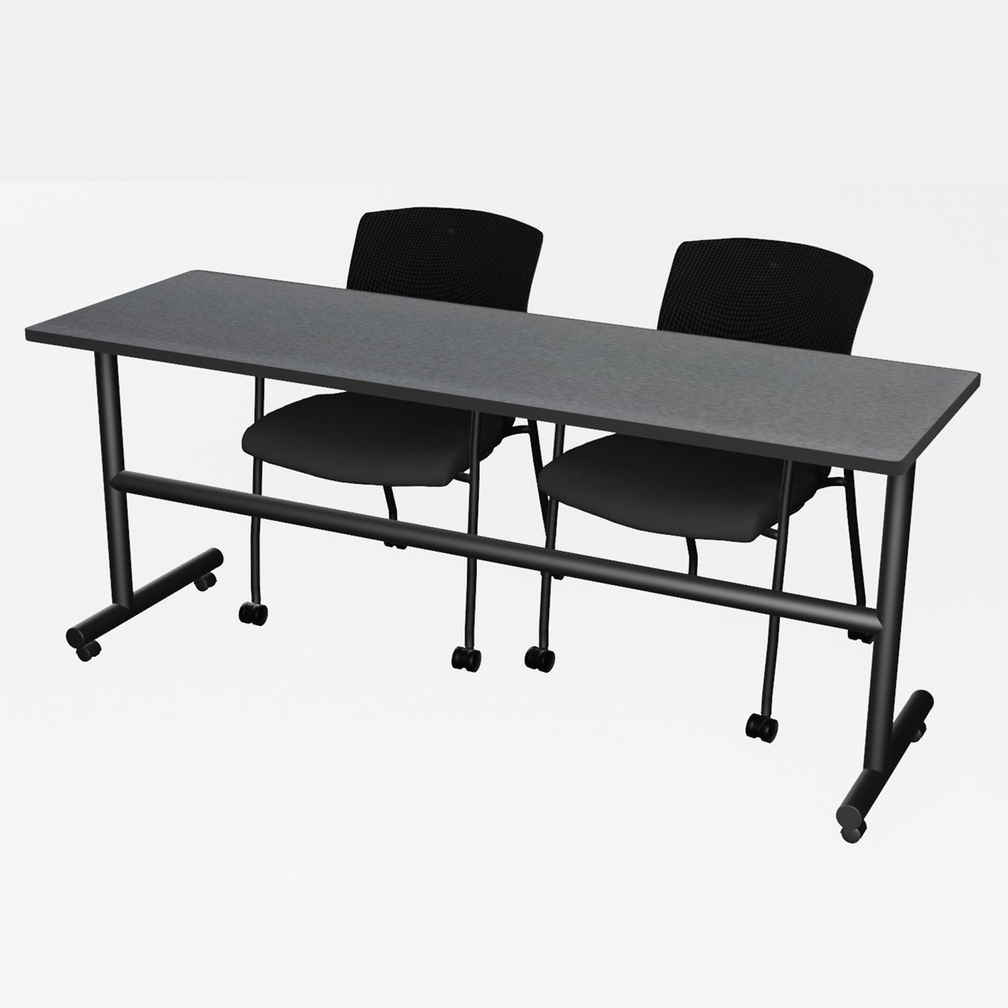 Regency Kobe Flip - Top Training Table & 2 Knight Mesh Chairs 72"W x 24"D x 29"H (REG - MKFT7224 - KNM) - SchoolOutlet