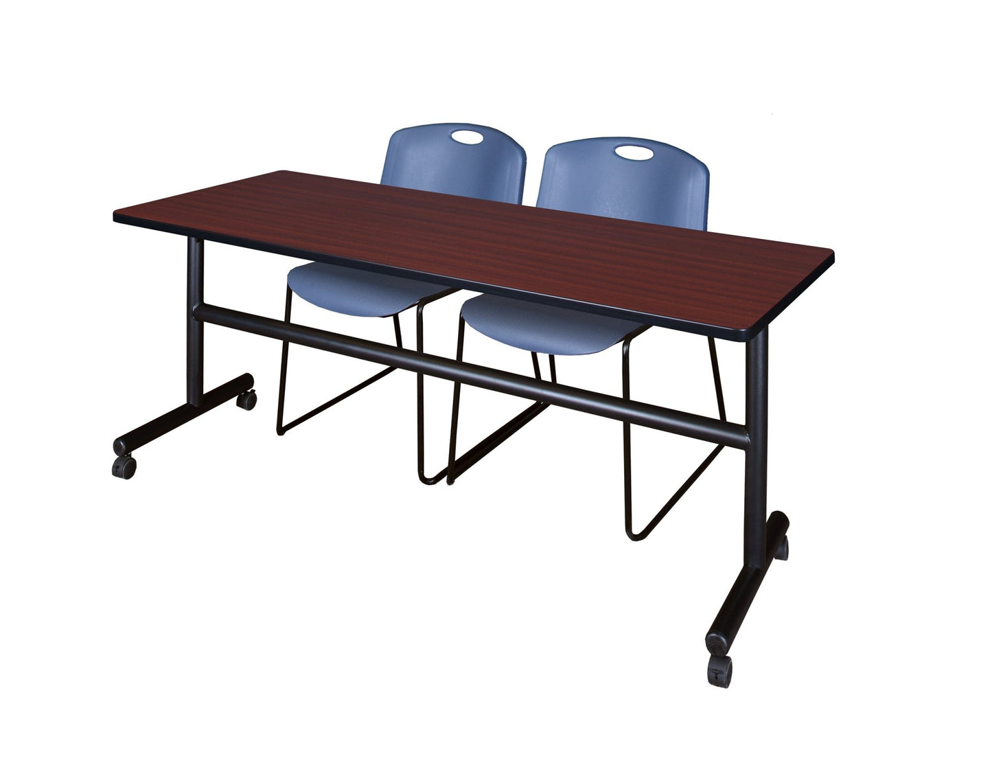 Regency Kobe Flip - Top Training Table & 2 Zeng Stack Chairs 72"W x 24"D x 29"H (REG - MKFT7224 - ZNG) - SchoolOutlet