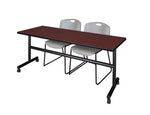 Regency Kobe Flip - Top Training Table & 2 Zeng Stack Chairs 72