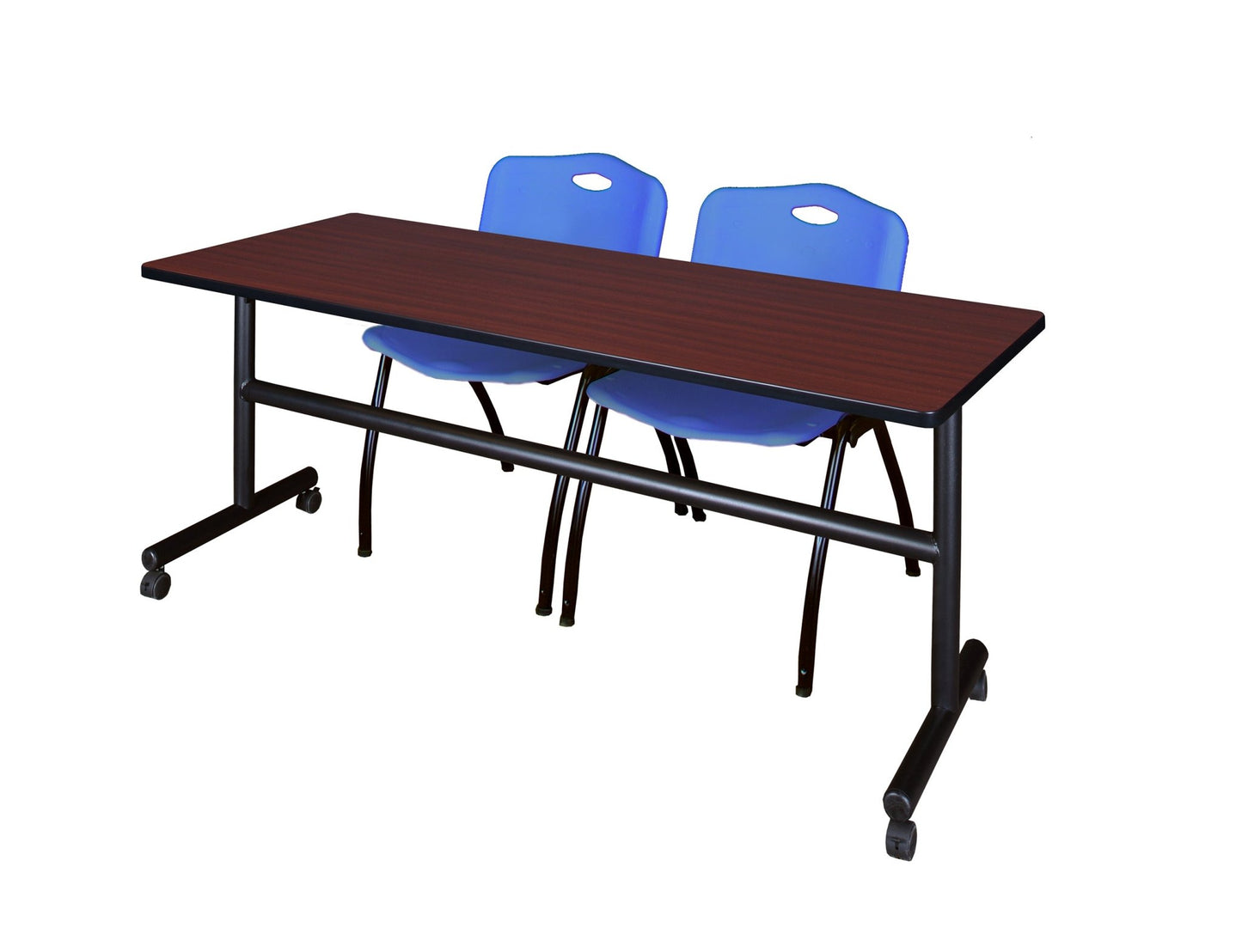Regency Kobe Flip - Top Training Table & 2 M Stack Chairs Set 72"W x 24"D x 29"H (REG - MKFT7224 - 2M) - SchoolOutlet