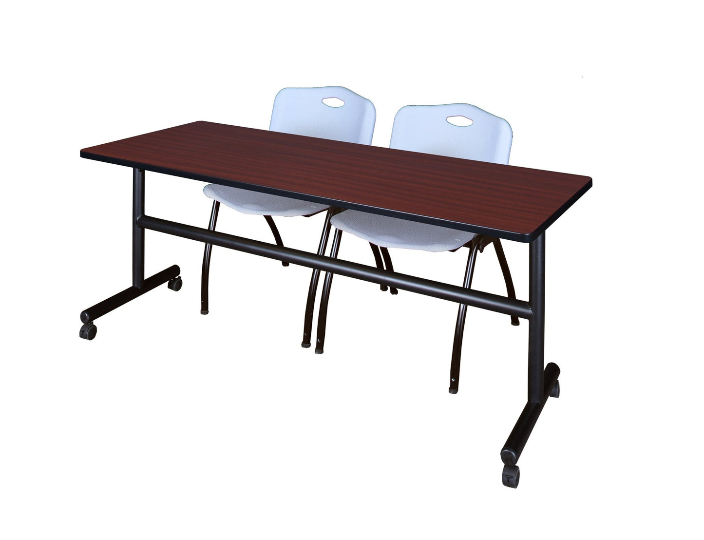 Regency Kobe Flip - Top Training Table & 2 M Stack Chairs Set 72"W x 24"D x 29"H (REG - MKFT7224 - 2M) - SchoolOutlet