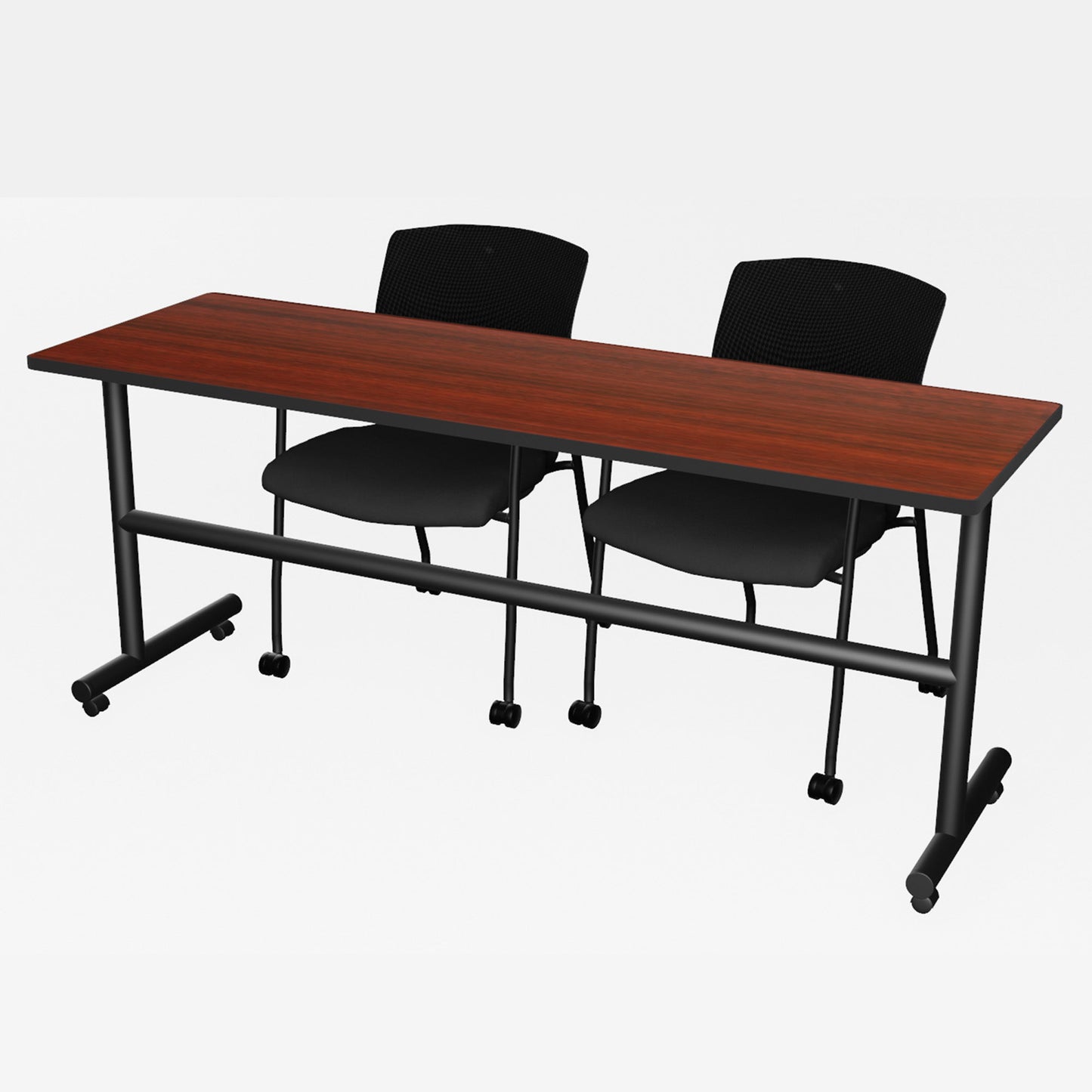 Regency Kobe Flip - Top Training Table & 2 Knight Mesh Chairs 72"W x 24"D x 29"H (REG - MKFT7224 - KNM) - SchoolOutlet