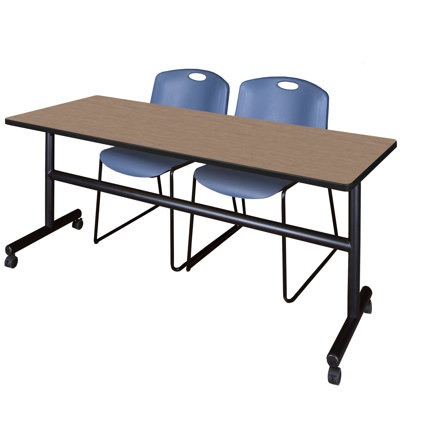 Regency Kobe Flip - Top Training Table & 2 Zeng Stack Chairs 72"W x 24"D x 29"H (REG - MKFT7224 - ZNG) - SchoolOutlet