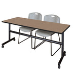 Regency Kobe Flip - Top Training Table & 2 Zeng Stack Chairs 72