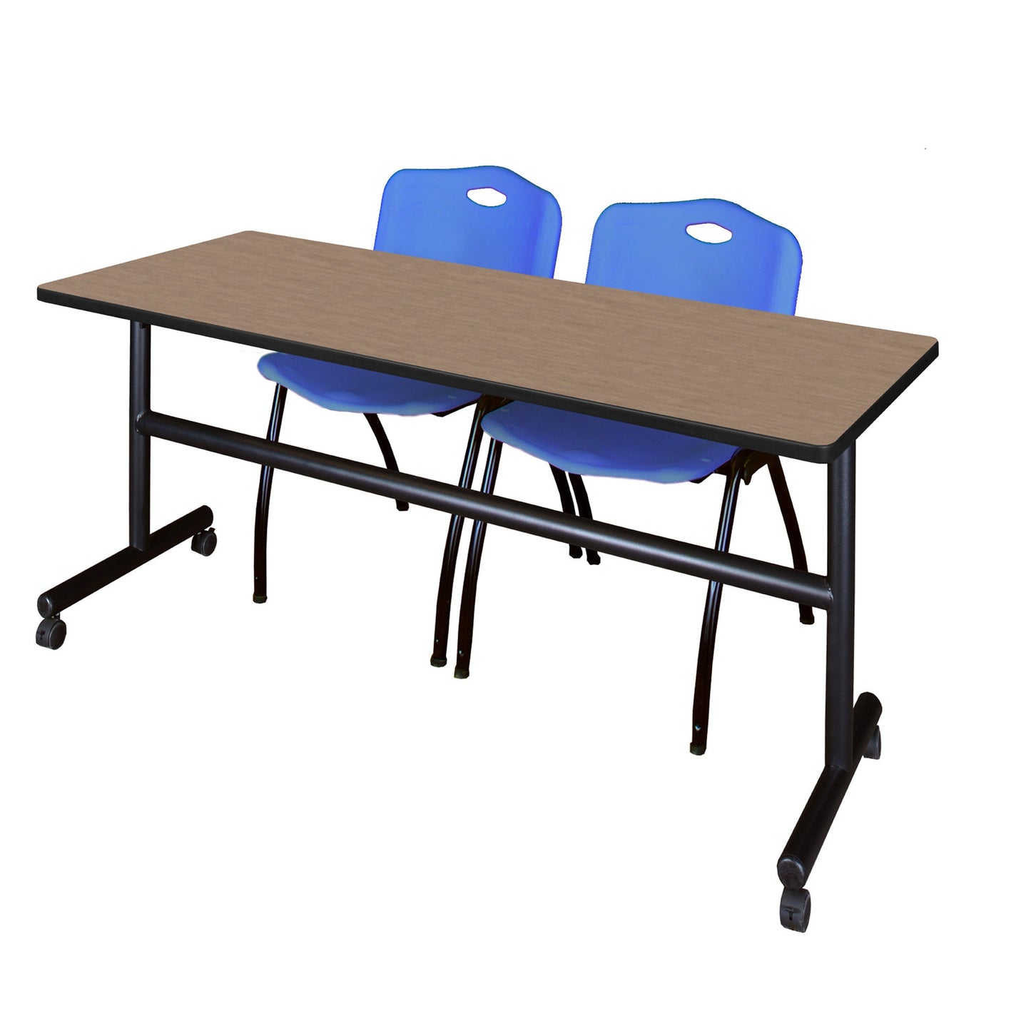 Regency Kobe Flip - Top Training Table & 2 M Stack Chairs Set 72"W x 24"D x 29"H (REG - MKFT7224 - 2M) - SchoolOutlet