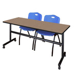 Regency Kobe Flip - Top Training Table & 2 M Stack Chairs Set 72