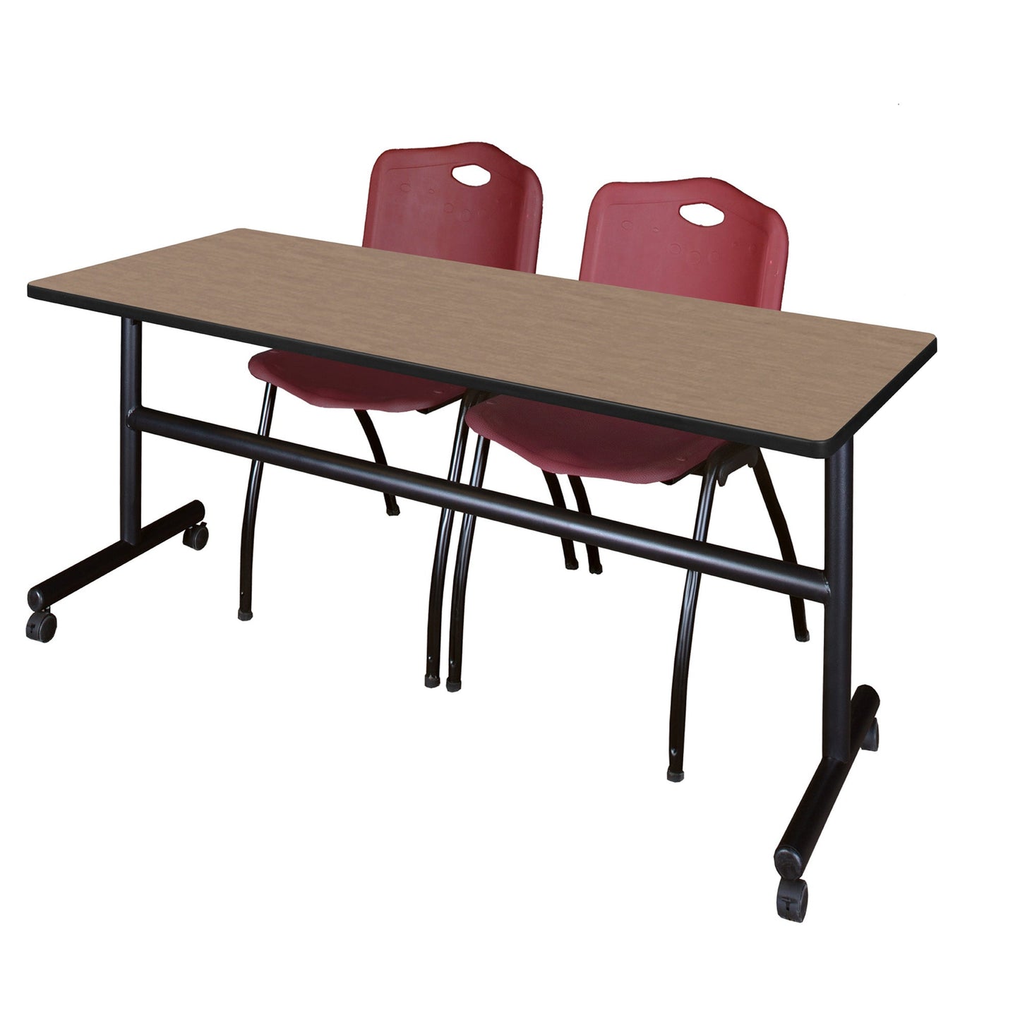 Regency Kobe Flip - Top Training Table & 2 M Stack Chairs Set 72"W x 24"D x 29"H (REG - MKFT7224 - 2M) - SchoolOutlet