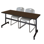 Regency Kobe Flip - Top Training Table & 2 Zeng Stack Chairs 72