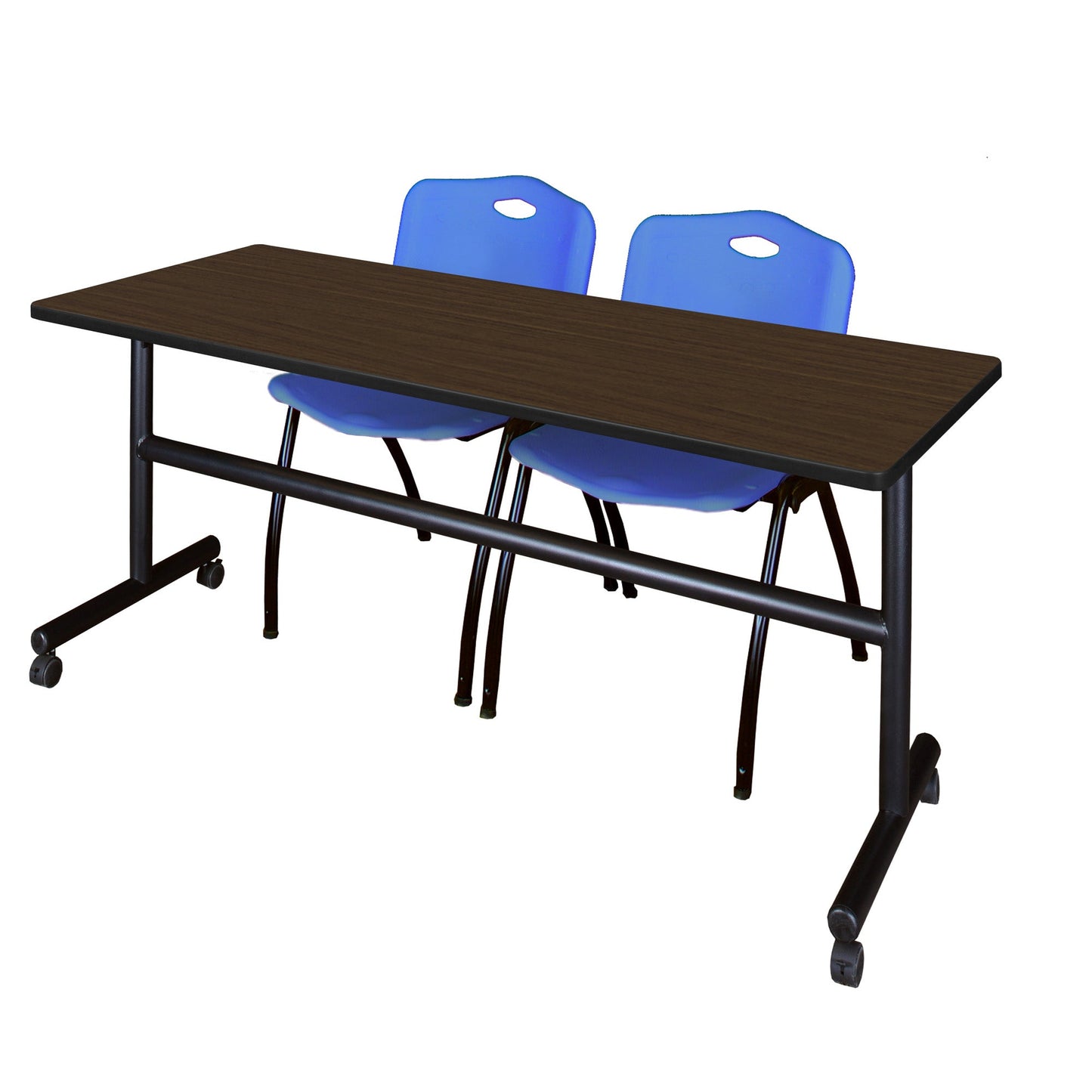 Regency Kobe Flip - Top Training Table & 2 M Stack Chairs Set 72"W x 24"D x 29"H (REG - MKFT7224 - 2M) - SchoolOutlet