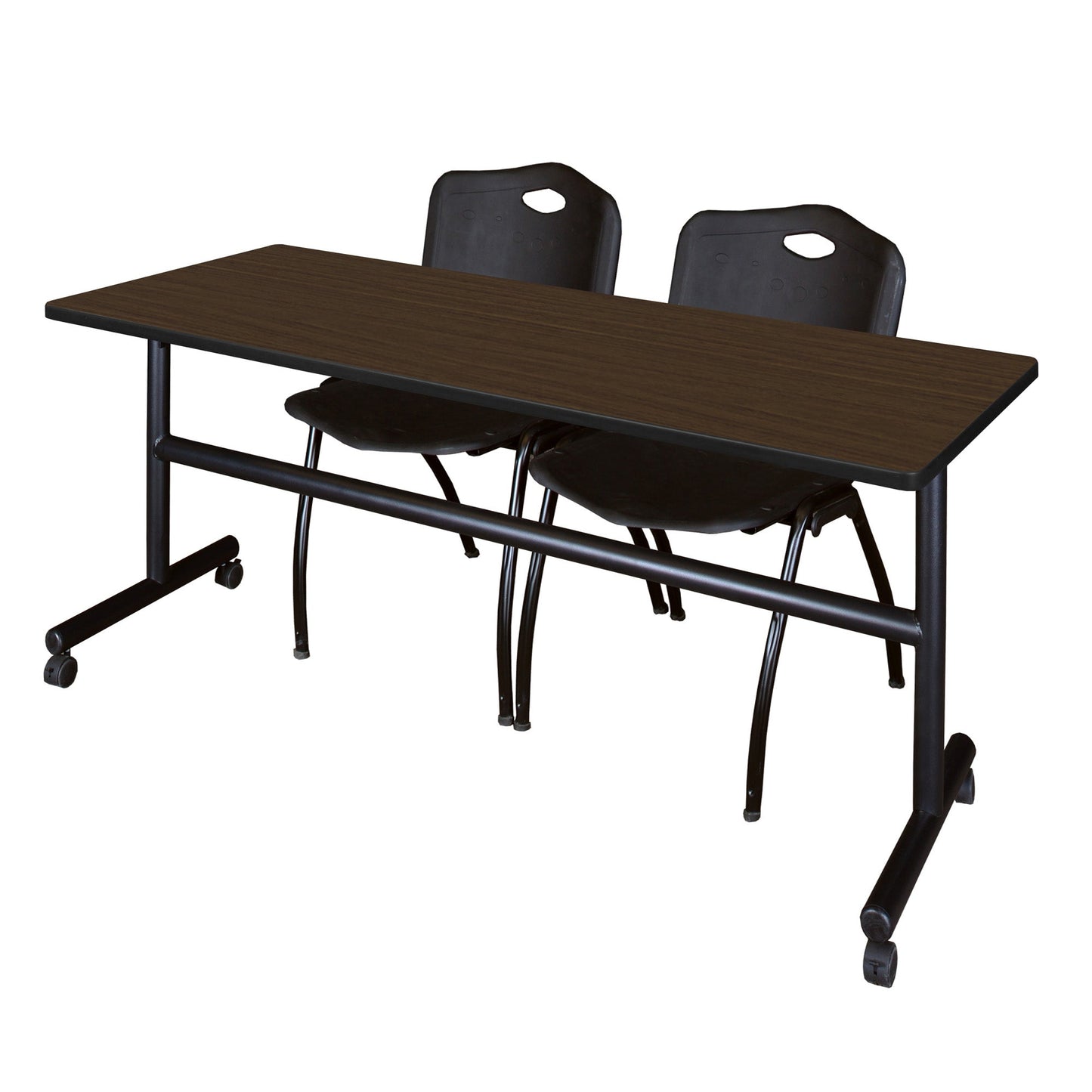 Regency Kobe Flip - Top Training Table & 2 M Stack Chairs Set 72"W x 24"D x 29"H (REG - MKFT7224 - 2M) - SchoolOutlet