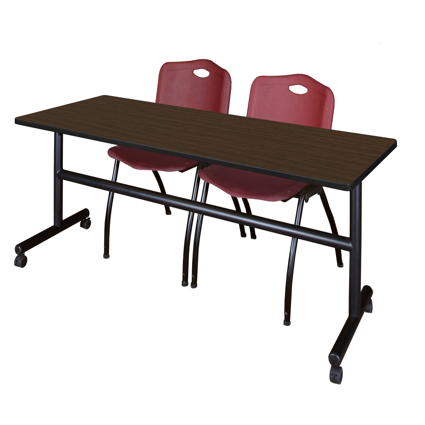 Regency Kobe Flip - Top Training Table & 2 M Stack Chairs Set 72"W x 24"D x 29"H (REG - MKFT7224 - 2M) - SchoolOutlet