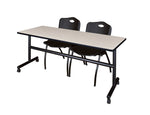 Regency Kobe Flip - Top Training Table & 2 M Stack Chairs Set 72