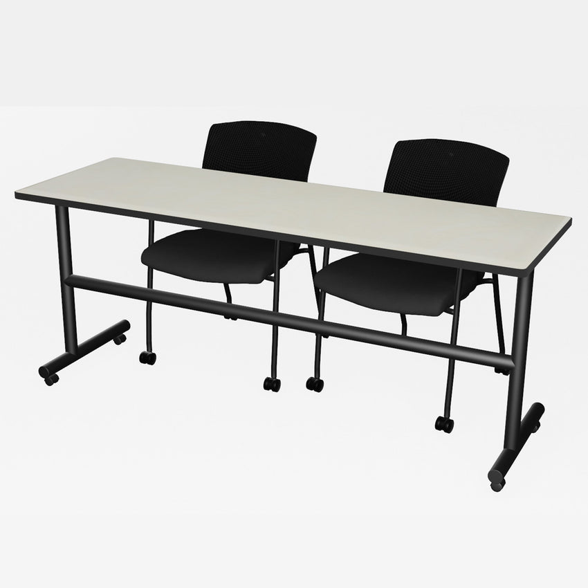 Regency Kobe Flip - Top Training Table & 2 Knight Mesh Chairs 72"W x 24"D x 29"H (REG - MKFT7224 - KNM) - SchoolOutlet