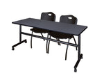 Regency Kobe Flip - Top Training Table & 2 M Stack Chairs Set 72