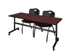 Regency Kobe Flip - Top Training Table & 2 M Stack Chairs Set 72
