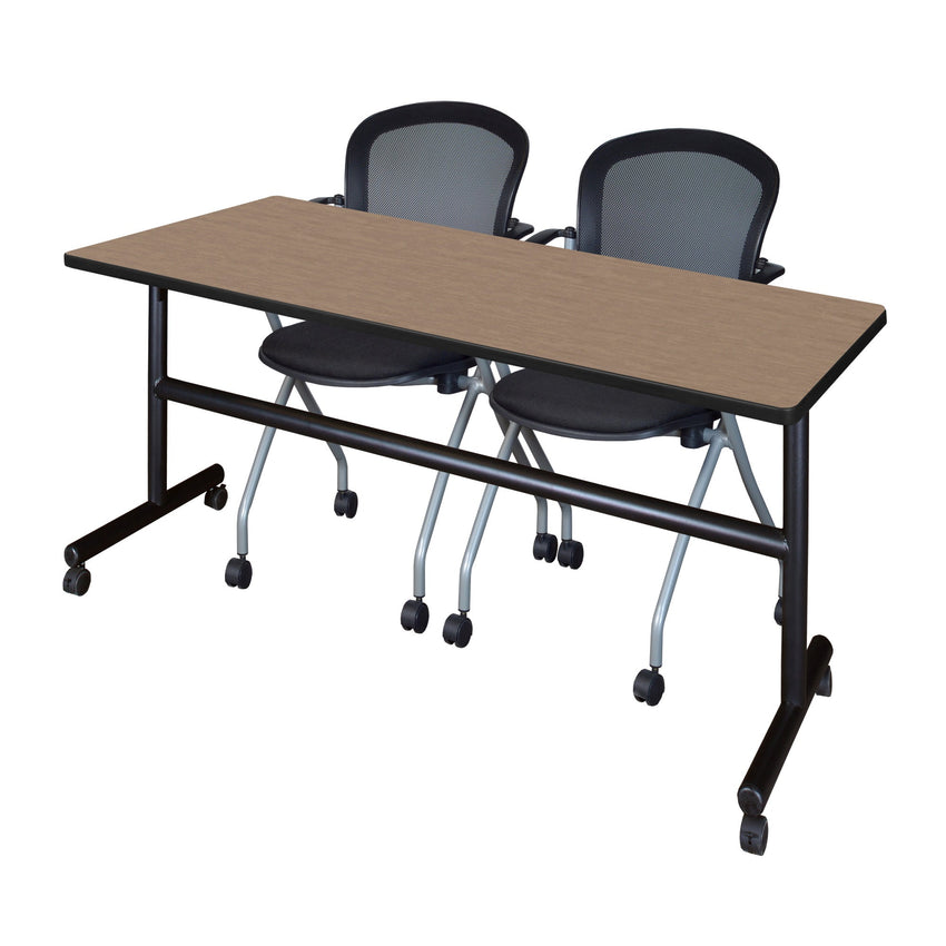 Regency Kobe Flip - Top Training Table & 2 Cadence Nesting Chairs 72"W x 30"D x 29"H (REG - MKFT7230 - CAD) - SchoolOutlet
