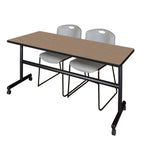Regency Kobe Flip - Top Training Table & 2 Zeng Stack Chairs Set 72
