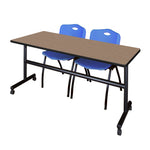 Regency Kobe Flip - Top Training Table & 2 M Stack Chairs Set 72