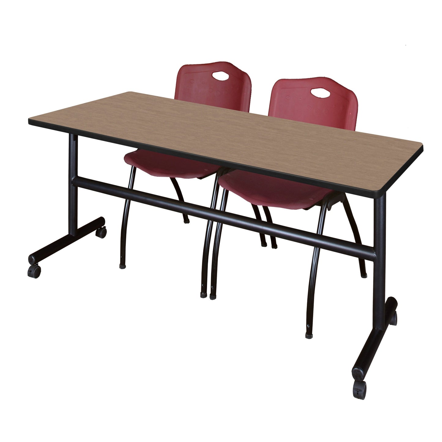 Regency Kobe Flip - Top Training Table & 2 M Stack Chairs Set 72"W x 30"D x 29"H (REG - MKFT7230 - 2M) - SchoolOutlet