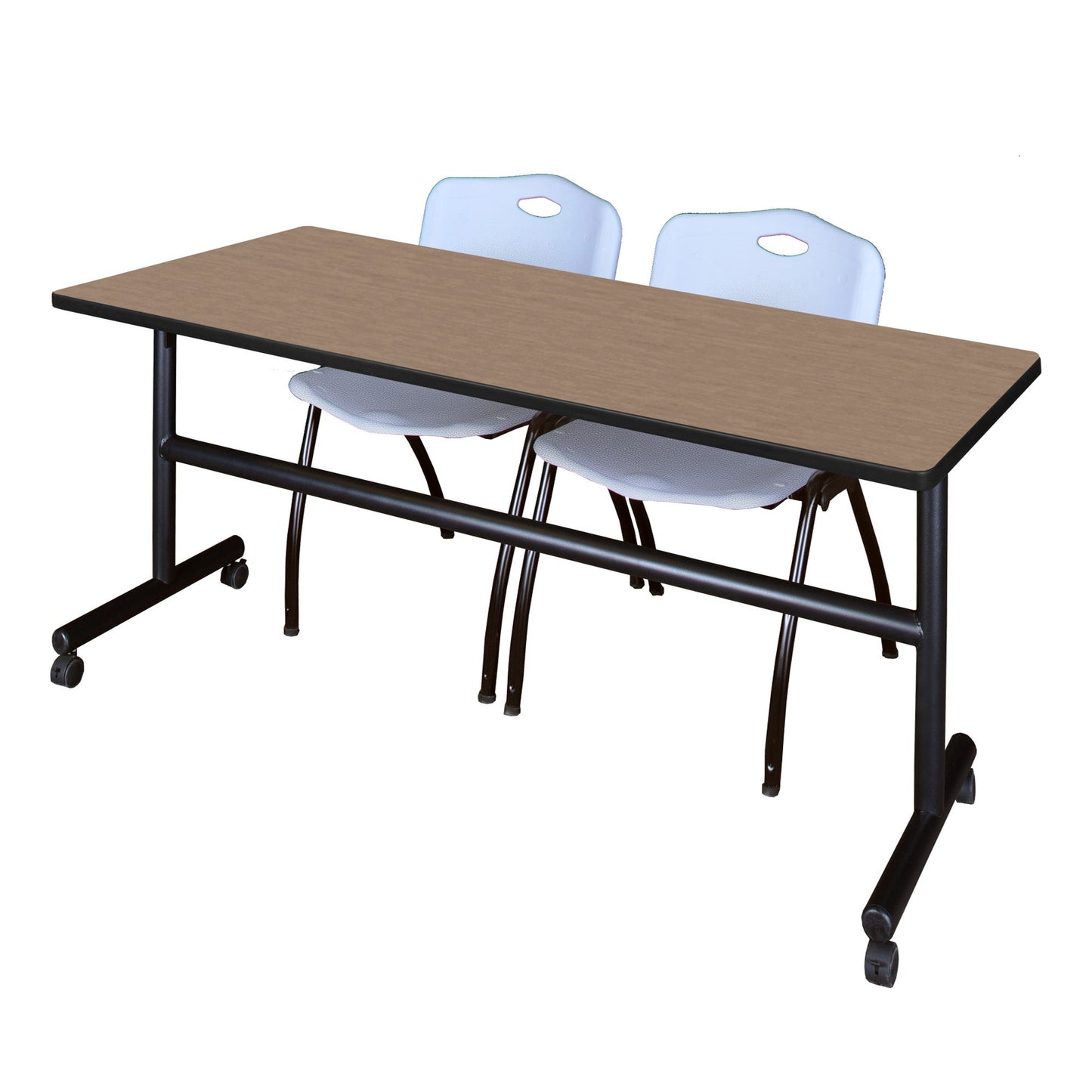 Regency Kobe Flip - Top Training Table & 2 M Stack Chairs Set 72"W x 30"D x 29"H (REG - MKFT7230 - 2M) - SchoolOutlet