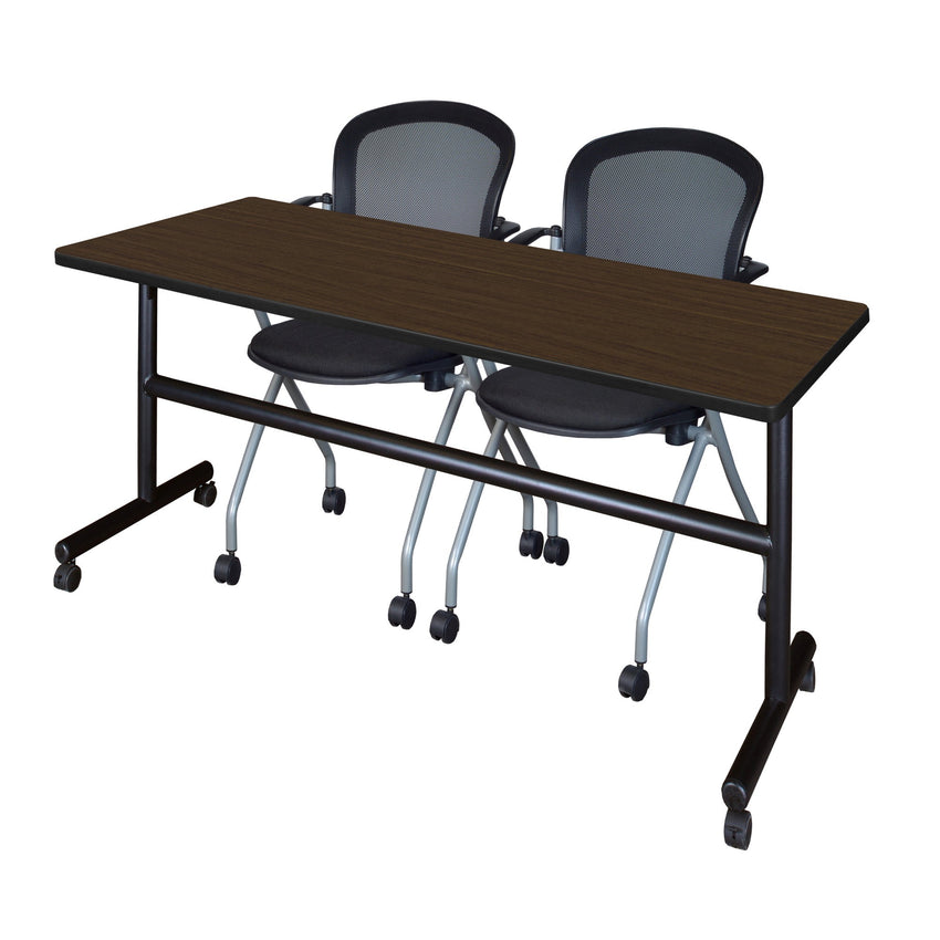Regency Kobe Flip - Top Training Table & 2 Cadence Nesting Chairs 72"W x 30"D x 29"H (REG - MKFT7230 - CAD) - SchoolOutlet