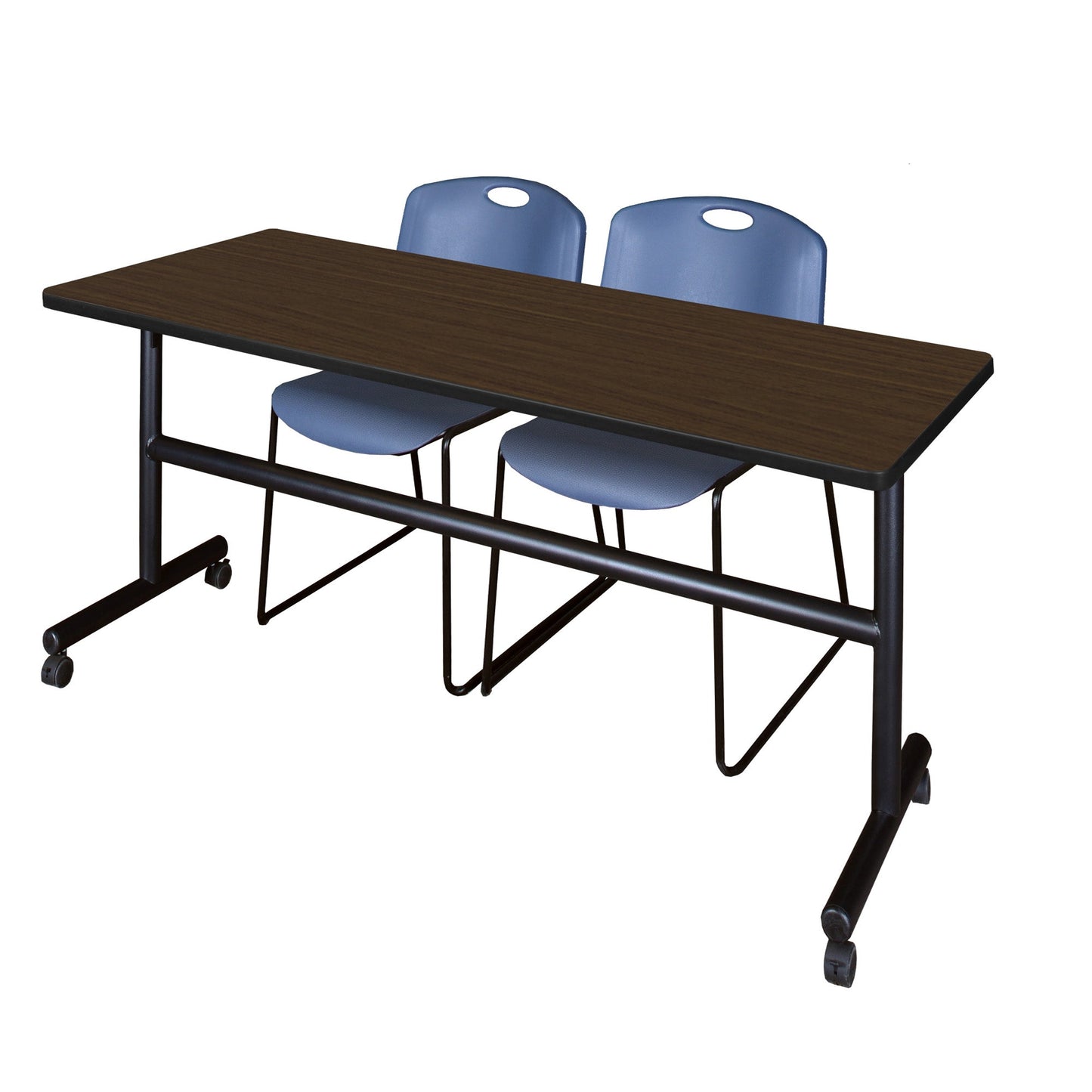 Regency Kobe Flip - Top Training Table & 2 Zeng Stack Chairs Set 72"W x 30"D x 29"H (REG - MKFT7230 - ZNG) - SchoolOutlet