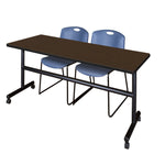 Regency Kobe Flip - Top Training Table & 2 Zeng Stack Chairs Set 72