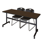 Regency Kobe Flip - Top Training Table & 2 Zeng Stack Chairs Set 72