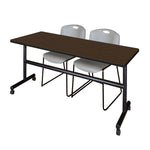 Regency Kobe Flip - Top Training Table & 2 Zeng Stack Chairs Set 72