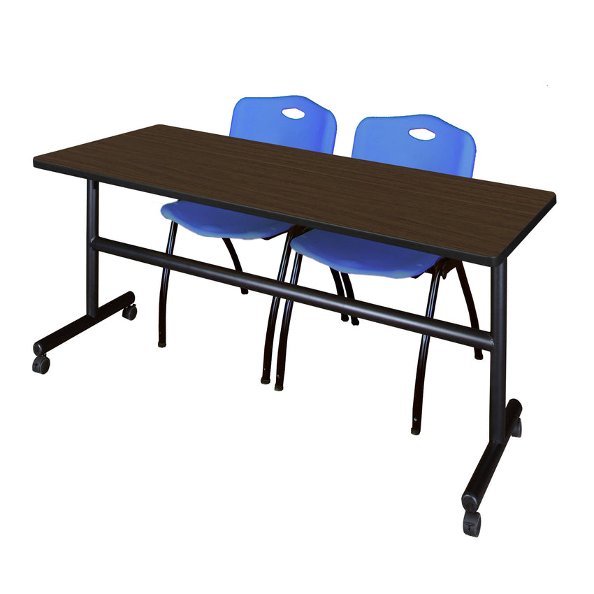 Regency Kobe Flip - Top Training Table & 2 M Stack Chairs Set 72"W x 30"D x 29"H (REG - MKFT7230 - 2M) - SchoolOutlet
