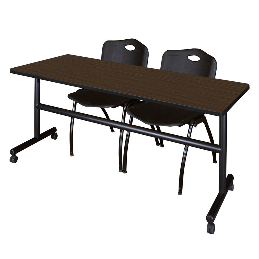 Regency Kobe Flip - Top Training Table & 2 M Stack Chairs Set 72"W x 30"D x 29"H (REG - MKFT7230 - 2M) - SchoolOutlet