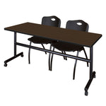 Regency Kobe Flip - Top Training Table & 2 M Stack Chairs Set 72