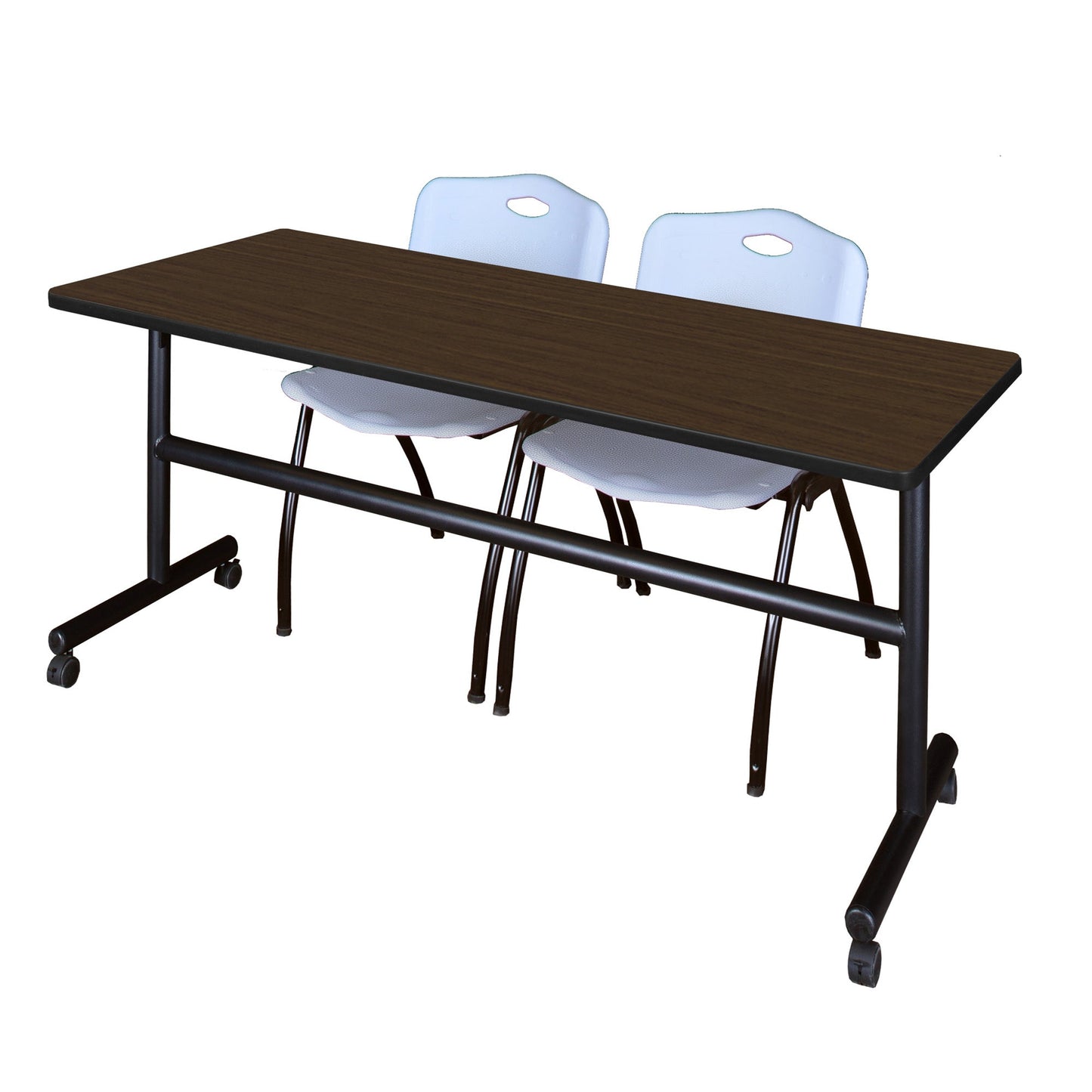 Regency Kobe Flip - Top Training Table & 2 M Stack Chairs Set 72"W x 30"D x 29"H (REG - MKFT7230 - 2M) - SchoolOutlet