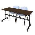 Regency Kobe Flip - Top Training Table & 2 M Stack Chairs Set 72
