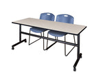 Regency Kobe Flip - Top Training Table & 2 Zeng Stack Chairs Set 72