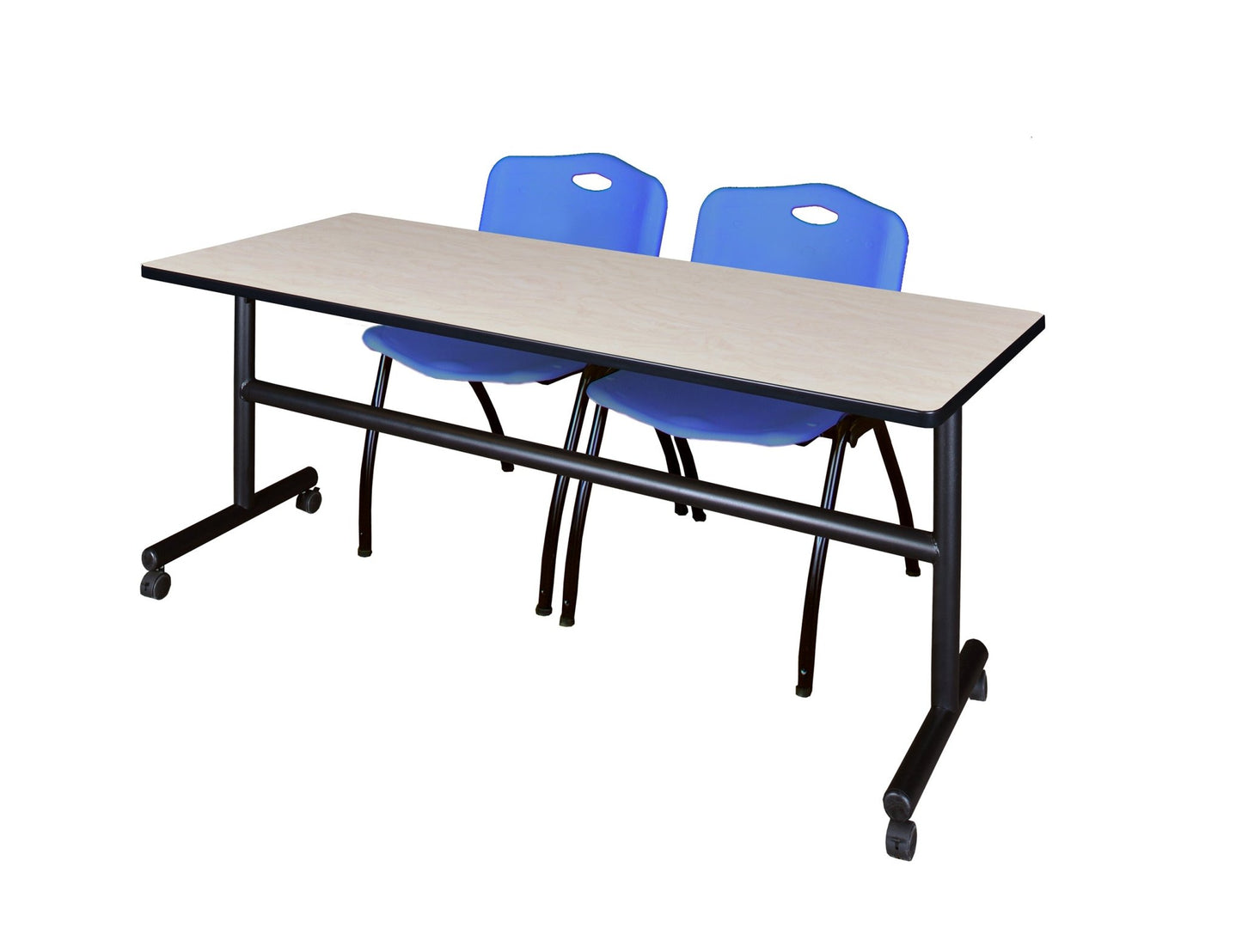 Regency Kobe Flip - Top Training Table & 2 M Stack Chairs Set 72"W x 30"D x 29"H (REG - MKFT7230 - 2M) - SchoolOutlet
