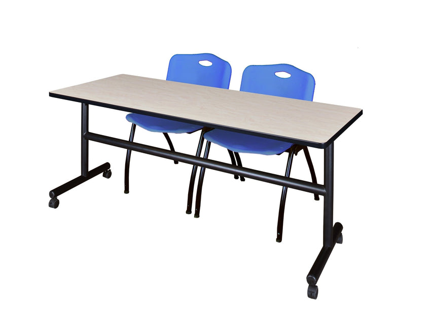 Regency Kobe Flip - Top Training Table & 2 M Stack Chairs Set 72"W x 30"D x 29"H (REG - MKFT7230 - 2M) - SchoolOutlet