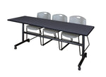 Regency Kobe Flip - Top Training Table & 3 Zeng Stack Chairs 84