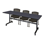 Regency Kobe Flip - Top Training Table & 3 Knight Mesh Chairs 84