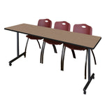 Regency Kobe Flip - Top Training Table & 3 M Stack Chairs 84