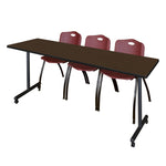 Regency Kobe Flip - Top Training Table & 3 M Stack Chairs 84